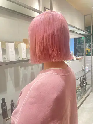 セミロング カラー 艶ハイトーン👑♡ NATSUKIのヘアスタイル