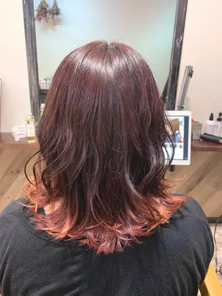 セミロング カラー 神野 洸都のヘアスタイル