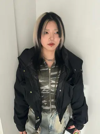 セミロング カラー 松本 雪愛のヘアスタイル