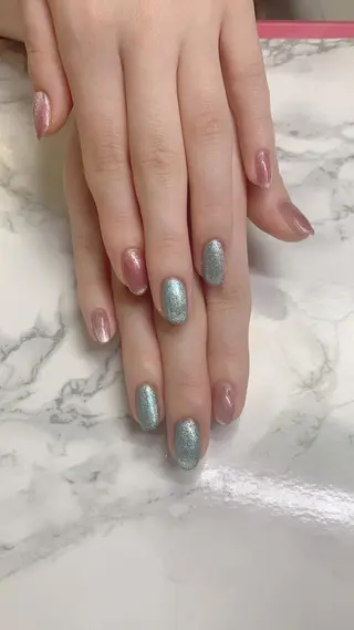 ネイル はな💎ネイル ワンホン、長さ出しのネイルデザイン