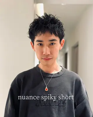 メンズ スパイキーショート 大人パーマ 丸山のヘアスタイル