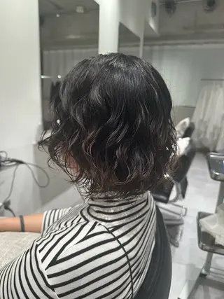 ミディアム パーマ ボブ/似合わせ レイヤーcocomoのヘアスタイル