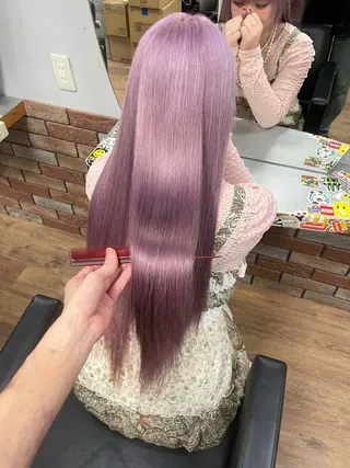 ロング カラー ブリーチ　BAM BIのヘアスタイル