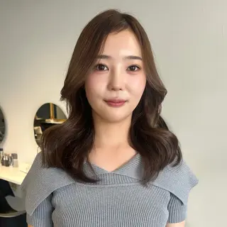 セミロング カラー ヘアアレンジ 韓国ヘア×髪質 改善🇰🇷シオリのヘアスタイル
