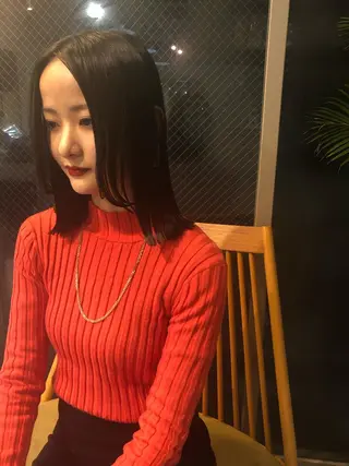 ミディアム 🌈圧倒的デザイン パーマ　関和希のヘアスタイル