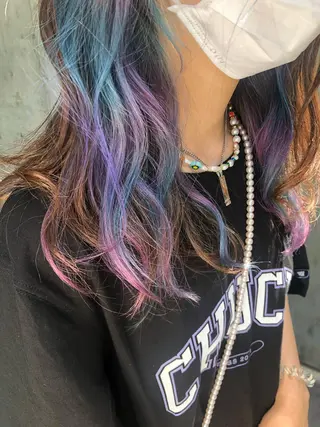 セミロング カラー 原宿サロン代表 デザインカラー伊藤卓のヘアスタイル