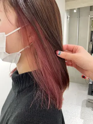 セミロング カラー GO TODAY SHARE SALON 原宿本店所属・ブリーチ/ハイトーン 艶カラー/ユリナのヘアスタイル