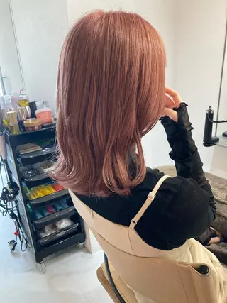 ミディアム ✨色持ちの良い艶 カラー✨蟹江真世のヘアスタイル