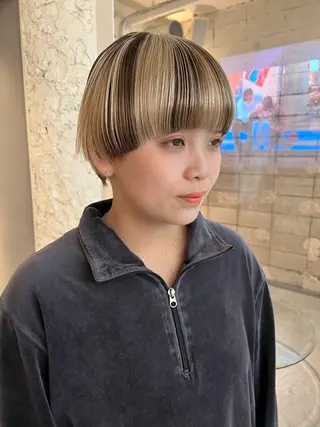 ショート カラー haco＋所属・圧倒的デザイン力 店長🎨RENAのヘアスタイル