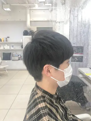 ショート メンズ 髪質改善× ハイライト溝江のヘアスタイル