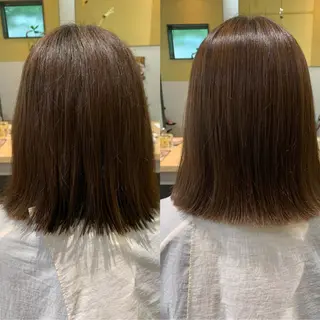 ミディアム パーマ hub hair レイヤー/透明感のヘアスタイル