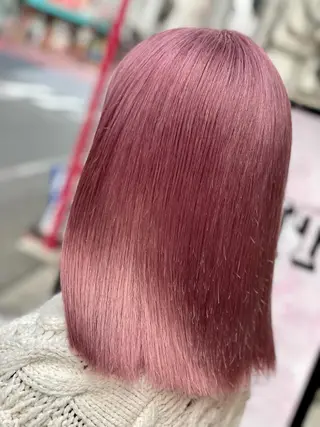 ミディアム カラー ヘアアレンジ 髪質改善×ハイトーン 中田啄也のヘアスタイル