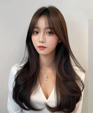 ロング 韓国レイヤーカット/ 美髪矯正/YUIのヘアスタイル