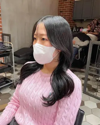 ロング カラー ヘアアレンジ 酸性縮毛矯正🧴韓国 レイヤー/髪質改善のヘアスタイル