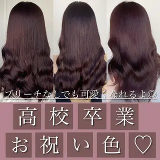 セミロング カラー ブリーチなし Wカラー🩷星野翔太のヘアスタイル