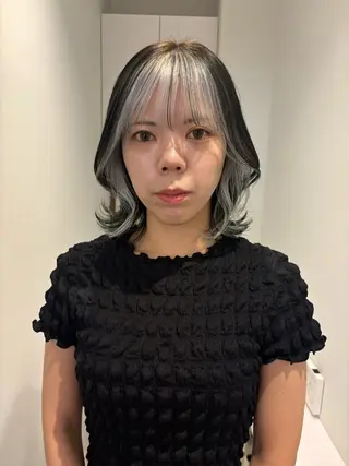 ミディアム リン🔔ボブ cut ベージュカラー🤎のヘアスタイル