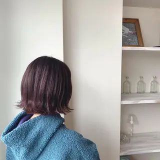 ショート カラー ボブウルフ／ボブ Satsuki【名駅のヘアスタイル