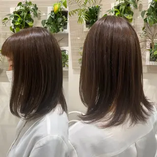 ミディアム カラー 竹内 美貴のヘアスタイル