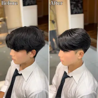 ミディアム パーマ メンズ 🔮メンズ縮毛矯正 毛流れパーマ💎竹永のヘアスタイル