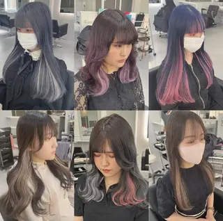 ロング ツヤ髪✨縮毛矯正 ハイトーンカラーのヘアスタイル