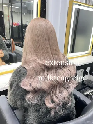 ロング カラー エクステ🩵ブリーチ 韓国ヘア🩵KAEのヘアスタイル