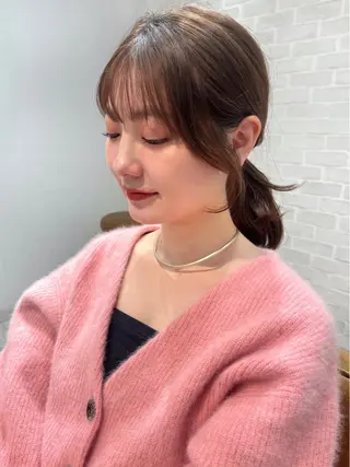 セミロング カラー 【韓国ヘア×透明感 カラー】笹谷 莉未のヘアスタイル