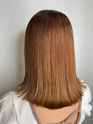 ミディアム パーマ 髪質改善/縮毛矯正 /ブリーチ矯正/岡部のヘアスタイル