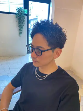 ショート メンズ 菊池大一 溝の口パーマのヘアスタイル