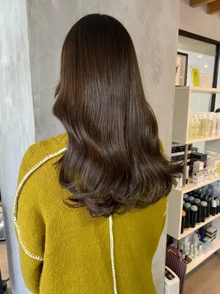 ロング カラー ヘアアレンジ 切りっぱなしボブ/ デザインカラー店長のヘアスタイル