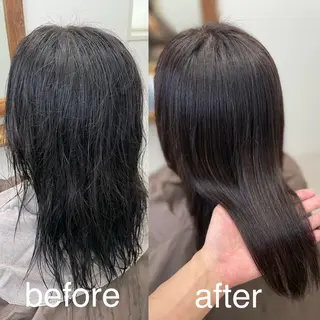 ミディアム 浅川恵太/縮毛矯正 /ブリーチ縮毛矯正のヘアスタイル