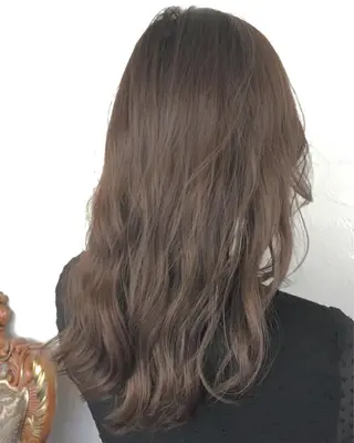 セミロング カラー パーマ ヘアアレンジ エグチ アキラのヘアスタイル