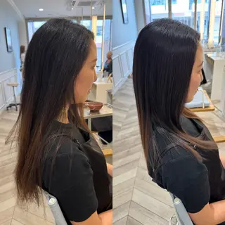 セミロング パーマ 縮毛矯正/白髪ぼかし ショートボブ/鈴木のヘアスタイル