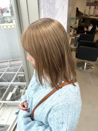 セミロング カラー パーマ&ブリーチ /飯牟田/GEAR.のヘアスタイル