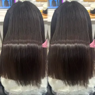 セミロング 髪質改善ストレート /暖色カラー🎀🪞のヘアスタイル