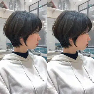ショート カラー Loom. by Sea 新宿所属・⟡韓国ボブ/艶カラー /韓国🌙Yuukaのヘアスタイル