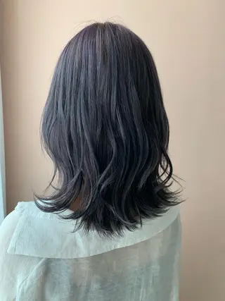 セミロング カラー hub hair レイヤー/透明感のヘアスタイル