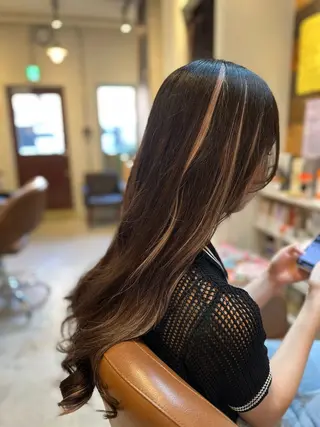 ロング カラー ヘアアレンジ hair make FeeL【ヘアーメイクフィール】所属・青石 ちゃおのヘアスタイル