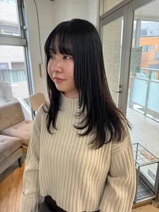 ロング カラー ｱｵﾇﾏﾐﾕ☁️ /ボブ/ハイトーン/のヘアスタイル