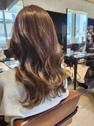 セミロング カラー Nanako。/韓国 ヘア/顔周りカットのヘアスタイル