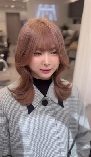 ミディアム カラー 高島大登/顔周り /レイヤーカットのヘアスタイル