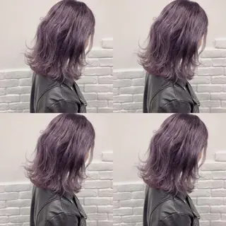 ミディアム カラー 韓国レイヤーカット/ 儚げカラーチナツのヘアスタイル