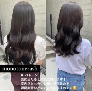 セミロング ✨色持ちの良い艶 カラー✨蟹江真世のヘアスタイル