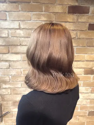 ミディアム 🧡ミルクティー/ レイヤー🧡ショウナのヘアスタイル