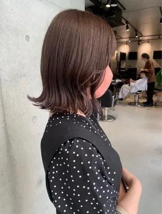 セミロング カラー 透明感/オリーブ/ グレージュ/YUKAのヘアスタイル