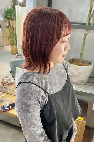 ミディアム カラー 菊地 紗矢のヘアスタイル