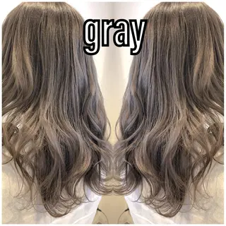 ロング カラー ハイライト/ブリーチ バレイヤージュ関佳祐のヘアスタイル