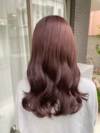 セミロング カラー グレージュ/透明感/ 韓国ヘア/RISAのヘアスタイル