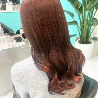 ロング カラー ボブ/艶カラー/ 暖色/Natsukiのヘアスタイル