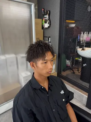 ショート パーマ メンズ Men's hair salon First 明大前店【メンズ ヘアサロン ファースト】所属・ヨコサカ リュウキのヘアスタイル