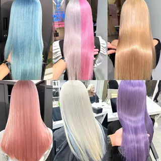 ロング カラー 渋谷🎨ハイトーン× エクステ🎨レンのヘアスタイル